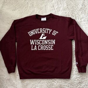 Champion Burgundy University of Wisconsin La Crosse Crewneck Sweater